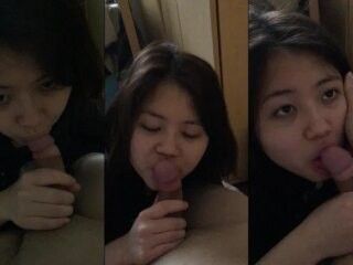 Em sinh viên ngoan ngoãn bú mút chóp chép